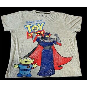 Disney Toy Story Shirt Adult 4XL Beige Zurg Alien Graphic Tee Pixar Movie